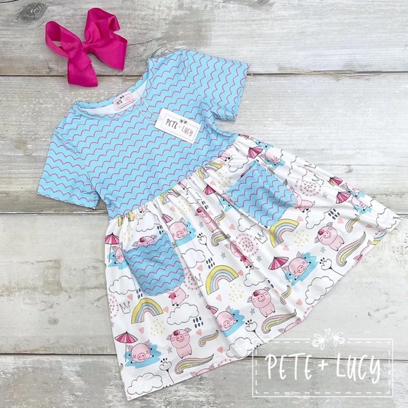 Pete and Lucy Piggy Party Dress Girls Pig Dress - Picture 1 of 3